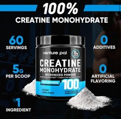 Venture Pal Creatine Monohydrate 60 Servings Micronized Powder 10.6oz Unflavored
