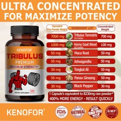 Tribulus Terrestris Boosters, Ginseng, Maca, Male Performance Supplement