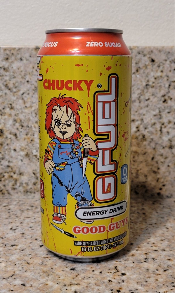 CHUCKY GOOD GUYS G FUEL Energy Drink Full Can 16 OZ BB 08/24/26 LIMITED EDITION