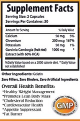 Garcinia Cambogia 60% HCA Extract 1300mg (1 Bottle)