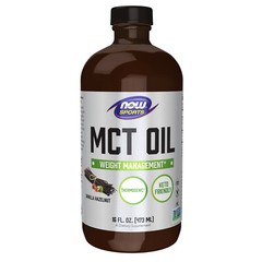 NOW Sports Nutrition MCT Oil Vanilla Hazelnut 16-Ounce