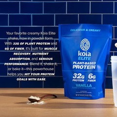 Koia Plant Based Protein Elite Powder, Vanilla, 32g Protein, 4g Sugar, 6g Prebio