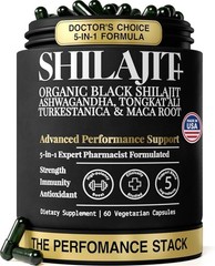 5-in-1 Highest Potency Organic Black Shilajit Male Enhancing Supplement – 60 Cap