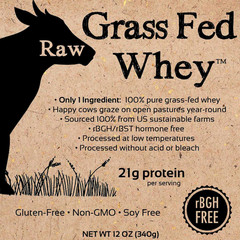 Organic Whey Protein Powder Grass-Fed Non-GMO Hormone-Free 12 oz