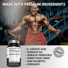 Testosterone Booster for Men, Male Enhancement Pills, Energy, Libido 90 Capsules