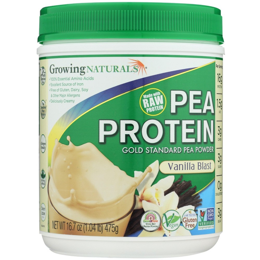 Growing Naturals Pea Protein Powder Vanilla Blast 16.7 Oz 1 Pack