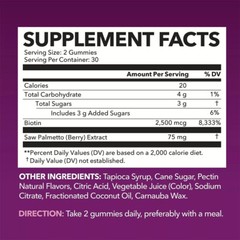 Saw Palmetto Gummies DHT Blocker & Biotin for Women’s Nails & Skin Hair Health