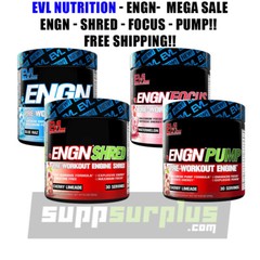 EVL Evlution Pre Workout – ENGN – ENGN SHRED -ENGN FOCUS – ENGN PUMP – ALL