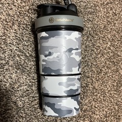 Metalshake Camo 600ML BLACK 3 Layers Gym Protein Shaker Water Sports Gym Work