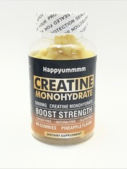 4x Happyummmm Creatine Monohydrate 90ct (360 Total) 5000MG, Pineapple, Exp 09/26