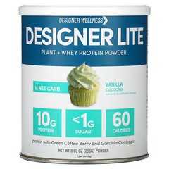 Designer Lite, Plant + Whey Protein Powder, Vanilla Cupcake, 9.03 oz (256 g)