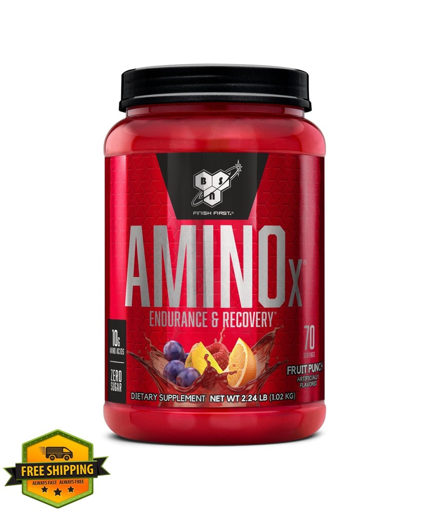 BSN Amino X Powder, Fruit Punch, BCAAs, 70 Servings, 35.84oz