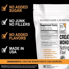 Creatine Monohydrate Powder, Pure Creatine Powder, , 3rd Party Lab Tested, 5g…