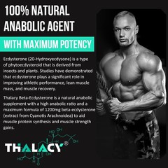 Ecdysterone 1200MG Supplement for Muscle Growth, Performance & Strength, 60 Caps