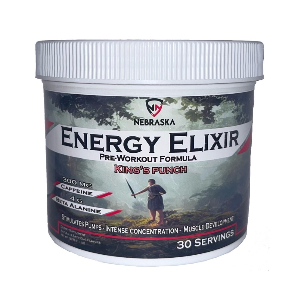 Energy Elixir Pre Workout – Nebraska Nootropics – *STIMULATES PUMPS* 2 FLAVORS