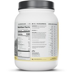 Levels Grass Fed Whey Protein, No Artificials, 24G Protein, Vanilla Bean, 1.48LB
