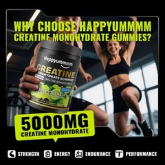 Creatine Monohydrate Gummies, NSF Certified, 5g Dose for Men & Women to Suppo…