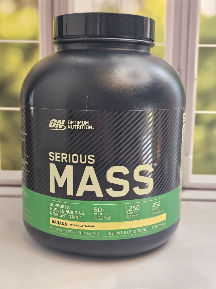 Optimum Nutrition Serious Mass Gainer Protein Powder, Banana, 6 lbs, 02/2027