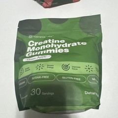 Vybrance Labs Creatine Monohydrate Gummies Green Apple Vegan (Lot of 3)