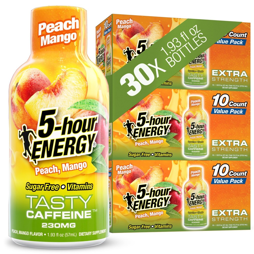 5-hour ENERGY PEACH MANGO Flavor, 30 Count, 1.93 Fl Oz Energy Shot, Extra…