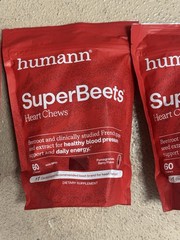 3x Red HUMANN HUMAN-N Super Beets Blood Pressure SUPPORT 60 Each 180 HEART CHEWS