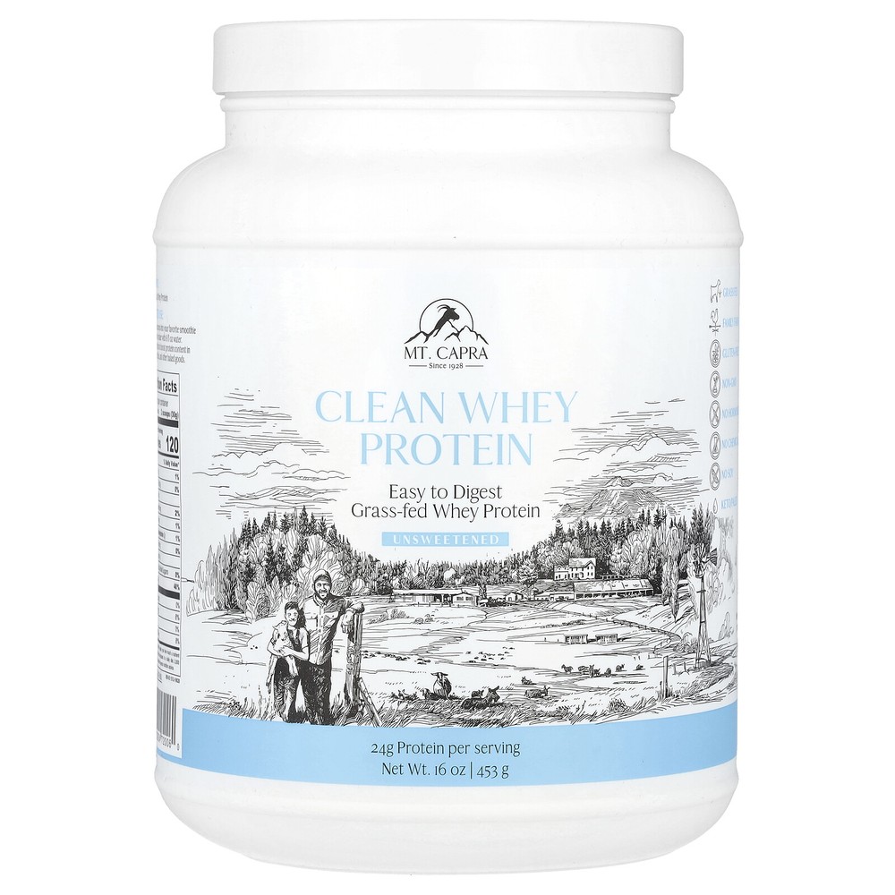 Clean Whey Protein, Unsweetened, 16 oz (453 g)