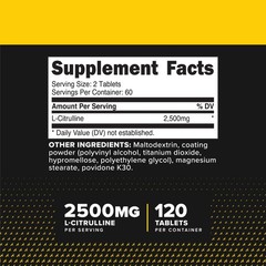 PrimaForce L-Citrulline 2500mg, 120 Tablets, 60 Servings
