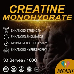 MENXI Micronized Creatine Monohydrate Powder 100g, 60 Servings,Muscle Building
