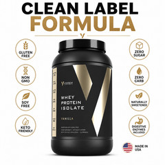 Whey Protein Isolate Vanilla Zero Carb Sugar Free Protein Powder 2 Pack