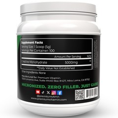 Creatine Monohydrate Powder 5000mg – 5 Grams Per Serving