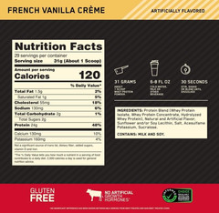 Optimum Nutrition Gold Standard Whey Protein, French Vanilla Creme 2 lb Pack
