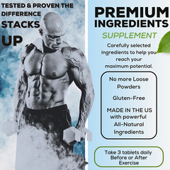 NITRO PUMP Nitric Oxide Pre Workout Muscle Growth + EXPLOSIVE ENDURANCE Tablets