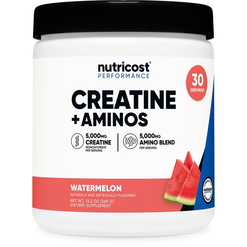 Nutricost Creatine Monohydrate Aminos Powder Watermelon 30 Servings Unisex