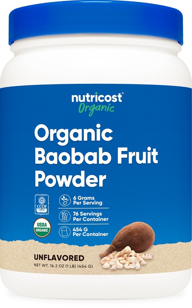 Nutricost Organic Baobab Fruit Powder (1 LB, Unflavored) – Vegan, GMO-Free