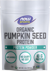 NOW Sports Organic Pumpkin Seed Protein Powder 10G, Non-Gmo, Unflavored, 1-Pound