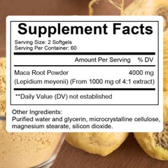 Maca Root Extra Strength 4000mg Per Serving (Lepidium Meyenii), Energy, Stamina