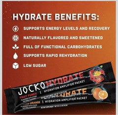 Jocko Fuel Hydrate Electrolytes Powder Packets 16 Servings (1 Pack) Fruit Punch