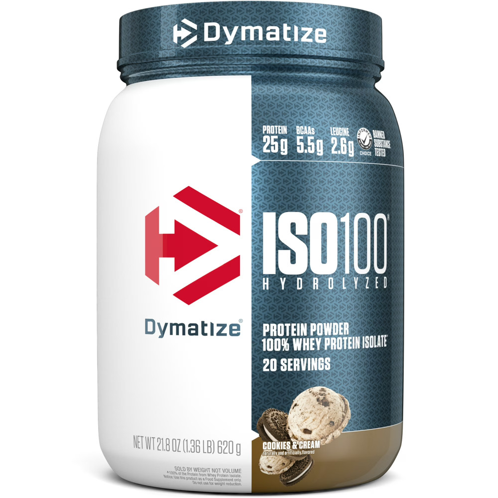 Dymatize ISO 100 Hydrolyzed Whey Protein Isolate Cookies & Cream 20 Servings New