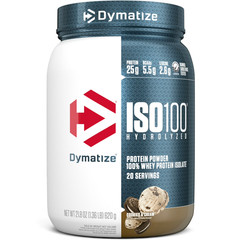 Dymatize ISO 100 Hydrolyzed Whey Protein Isolate Cookies & Cream 20 Servings New