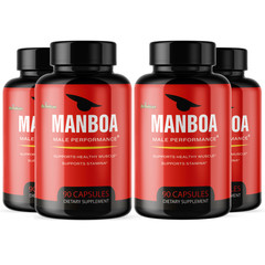 Manboa- Bodybuilding & Men’s Health Support- 4 Bottles- 360 Capsules