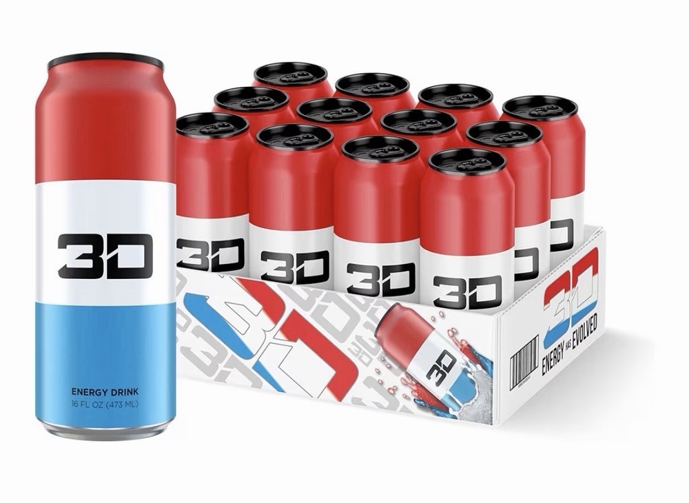 3D Energy Drink 12 Ounces, Liberty Pop , 1 Case of 12 Cans