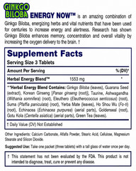 Ginkgo Biloba Energy Now Herbal Supplement Choose 1 Box or 2 Boxes