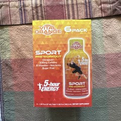 5-Hour Energy, Sport Pre-Workout, Vital Orange, 6 Pack