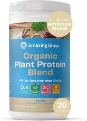 Amazing Grass Organic Plant Protein – NO SUGAR – 20 Servings – Vanilla