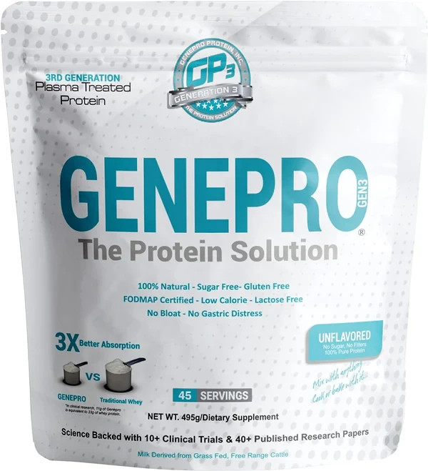 GENEPRO GEN. 3 Unflavored Protein Powder Whey Isolate Supplement (45 Servings)