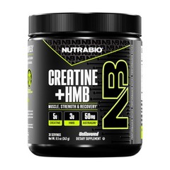 NutraBio Creatine + HMB- Monohydrate 8.5 Ounce (Pack of 1), No Color