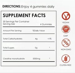 Mosea Elements Creatine Gummies 120 Count 5000mg Muscle Recovery SET OF TWO