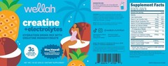 Wellah Creatine + Electrolytes Powder (Blue Hawaii) 30 Servings