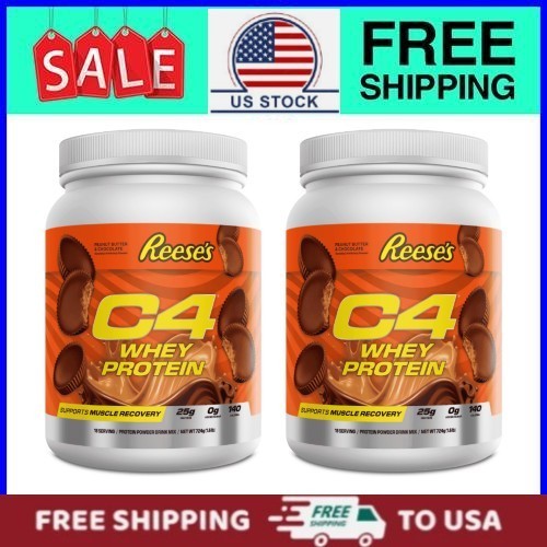 2 pack,C4 Whey Protein Powder, Reese’s Peanut Butter Cup Flavor, 25g of Protein