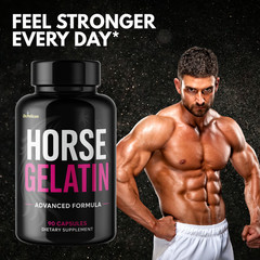 Horse Gelatin- Bodybuilding & Men’s Health Support- 2 Bottles- 180 Capsules